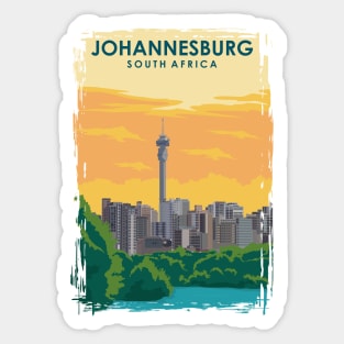 Johannesburg South Africa Travel Poster Sticker